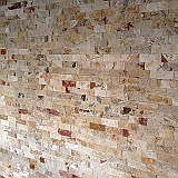 FINISHED  MARBLE BRICK VENEER WALL.